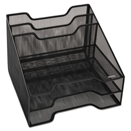 Rolodex™ Mesh Tray Sorter Combo, 5 Sections, Letter Size Files, 12.5" x 11.5" x 9.5", Black