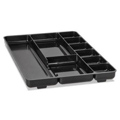 Rubbermaid® Regeneration Nine-Section Drawer Organizer, Plastic, Black