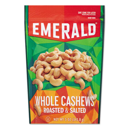Emerald® Roasted and Salted Cashew Nuts, 5 oz Pack, 6/Carton