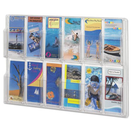 Safco® Reveal Clear Literature Displays, 12 Compartments, 30w x 2d x 20.25h, Clear