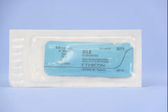 Suture with Needle Perma-Hand Nonabsorbable Coated Black Suture Braided Silk Size 5 - 0 18 Inch Suture 1-Needle 8 mm Length 1/2 Circle Taper Point Needle