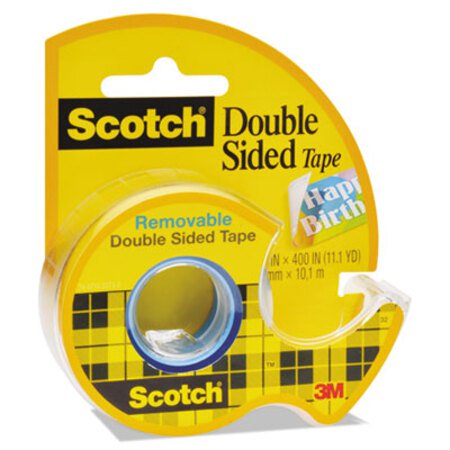 Scotch® Double-Sided Removable Tape in Handheld Dispenser, 1" Core, 0.75" x 33.33 ft, Clear