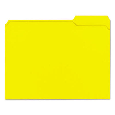 Universal® Reinforced Top-Tab File Folders, 1/3-Cut Tabs, Letter Size, Yellow, 100/Box