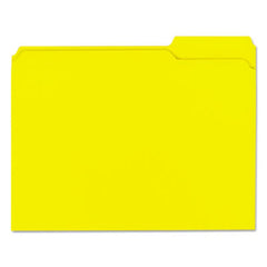 Universal® Reinforced Top-Tab File Folders, 1/3-Cut Tabs, Letter Size, Yellow, 100/Box