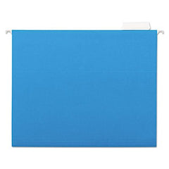 Universal® Deluxe Bright Color Hanging File Folders, Letter Size, 1/5-Cut Tab, Blue, 25/Box