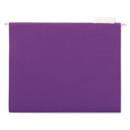 Universal® Deluxe Bright Color Hanging File Folders, Letter Size, 1/5-Cut Tab, Violet, 25/Box