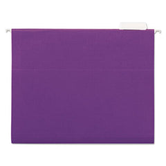 Universal® Deluxe Bright Color Hanging File Folders, Letter Size, 1/5-Cut Tab, Violet, 25/Box