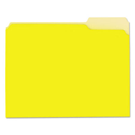 Universal® Interior File Folders, 1/3-Cut Tabs, Letter Size, Yellow, 100/Box