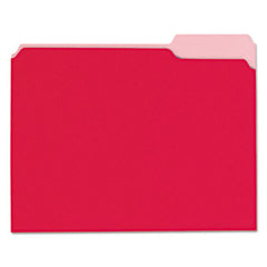 Universal® Interior File Folders, 1/3-Cut Tabs, Letter Size, Red, 100/Box