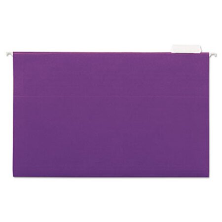 Universal® Deluxe Bright Color Hanging File Folders, Legal Size, 1/5-Cut Tab, Violet, 25/Box