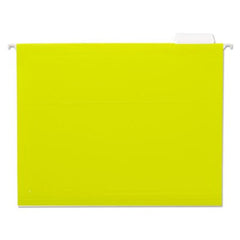Universal® Deluxe Bright Color Hanging File Folders, Letter Size, 1/5-Cut Tab, Yellow, 25/Box