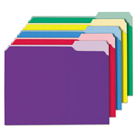 Universal® Interior File Folders, 1/3-Cut Tabs, Letter Size, Assorted, 100/Box