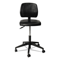 Alera® Alera WL Series Workbench Stool, 25" Seat Height, Supports up to 250 lbs., Black Seat/Black Back, Black Base