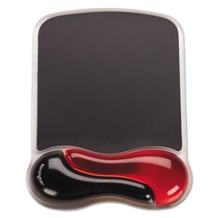 Kensington® Duo Gel Wave Mouse Pad Wrist Rest, Red