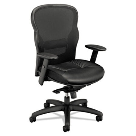 HON® Wave Mesh High-Back Task Chair, Supports up to 250 lbs., Black Seat/Black Back, Black Base