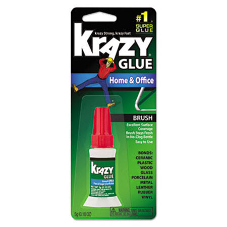Krazy Glue® All Purpose Brush-On Krazy Glue, 0.18 oz, Dries Clear