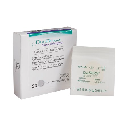 Convatec Hydrocolloid Dressing DuoDERM® Extra Thin 1-1/2 X 1-3/4 Inch Spot Sterile