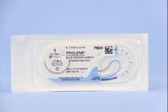 Suture with Needle Prolene Nonabsorbable Uncoated Blue Suture Monofilament Polypropylene Suture Size 1 30 Inch Suture 1-Needle 36.4 mm Length 1/2 Circle Blunt Point Needle