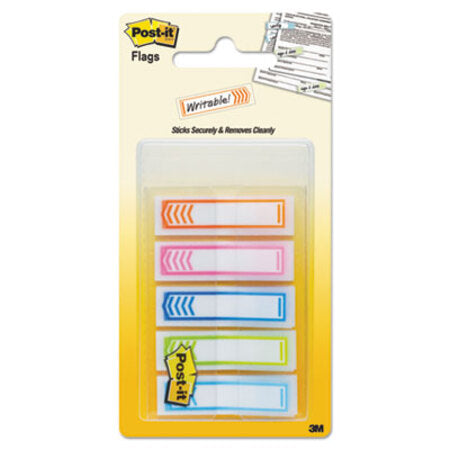 Post-it® Flags Arrow 1/2" Page Flags, Five Assorted Bright Colors, 100/Pack