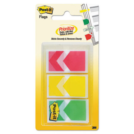Post-it® Flags Arrow 1" Prioritization Page Flags, Red/Yellow/Green, 60/Pack