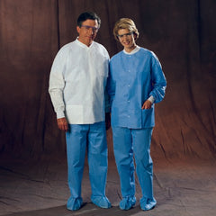 O&M Halyard Inc Lab Jacket White Large Hip Length Disposable