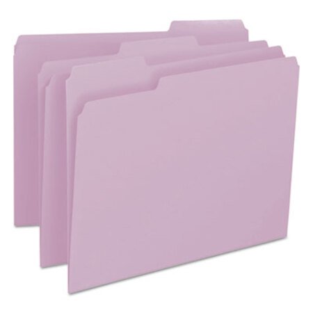 Smead® Colored File Folders, 1/3-Cut Tabs, Letter Size, Lavender, 100/Box