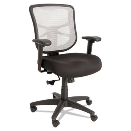 Alera® Alera Elusion Series Mesh Mid-Back Swivel/Tilt Chair, Supports up to 275 lbs, Black Seat/White Back, Black Base