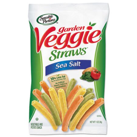 Sensible Portions® Veggie Straws, Sea Salt, 1 oz Bag, 8 Bags/Carton
