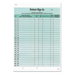 Tabbies® Patient Sign-In Label Forms, 8 1/2 x 11 5/8, 125 Sheets/Pack, Green