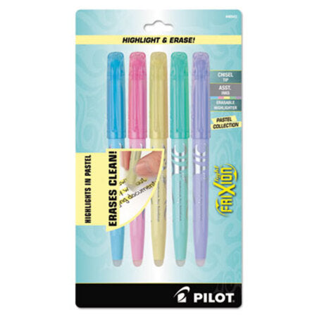 Pilot® FriXion Light Pastel Collection Erasable Highlighters, Chisel Tip, Assorted Colors, 5/Pack