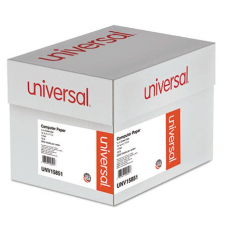 Universal® Printout Paper, 1-Part, 18lb, 14.88 x 11, White/Green Bar, 2, 600/Carton