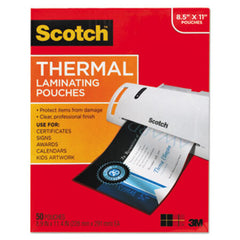 Scotch™ Laminating Pouches, 3 mil, 9" x 11.5", Gloss Clear, 50/Pack