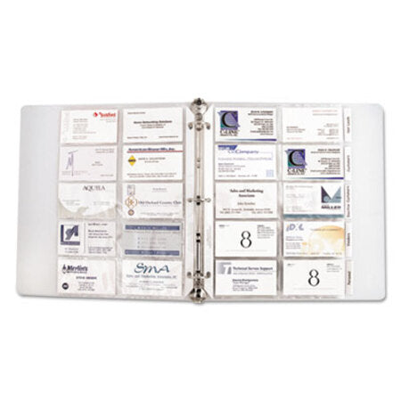 C-Line® Tabbed Business Card Binder Pages, 20 Cards Per Letter Page, Clear, 5 Pages