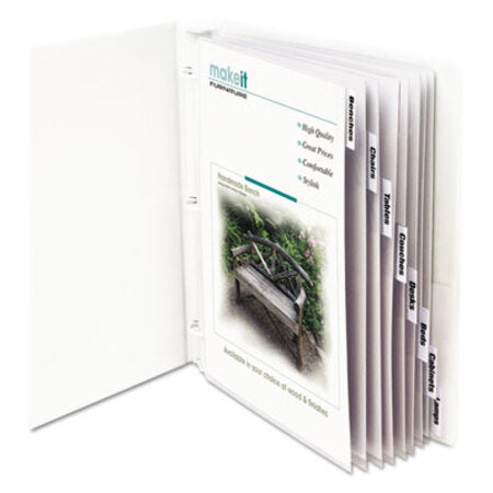 C-Line® Sheet Protectors with Index Tabs, Clear Tabs, 2", 11 x 8 1/2, 8/ST