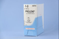 Suture with Needle Prolene Nonabsorbable Uncoated Blue Suture Monofilament Polypropylene Suture Size 4 - 0 36 Inch Suture Double-Armed 17 mm Length 1/2 Circle Taper Point Needle