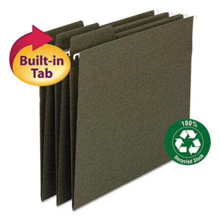 Smead® FasTab Hanging Folders, Letter Size, 1/3-Cut Tab, Standard Green, 20/Box