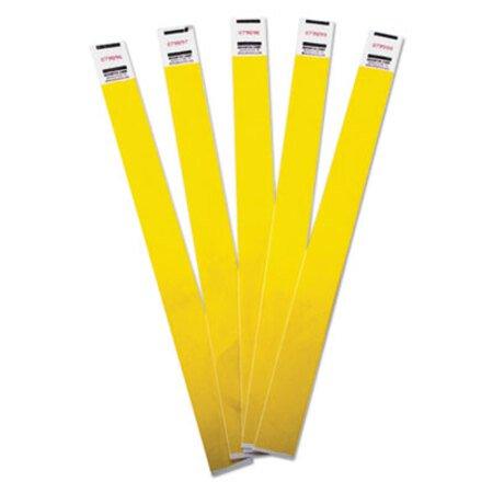 Advantus Crowd Management Wristbands, Sequentially Numbered, 9 3/4 x 3/4, Yellow, 500/PK