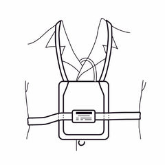O&M Halyard Inc Telemetry Pouch Teclin® Universal Size, Chest and Neck Straps, Moisture Resistant Teclin™, Foam Inner Liner, Velcro® Strap Closures, White Telemetry Unit