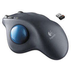 Logitech® M570 Wireless Trackball, 2.4 GHz Frequency/30 ft Wireless Range, Right Hand Use, Black/Blue