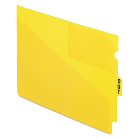 Pendaflex® Colored Poly Out Guides with Center Tab, 1/3-Cut End Tab, Out, 8.5 x 11, Yellow, 50/Box
