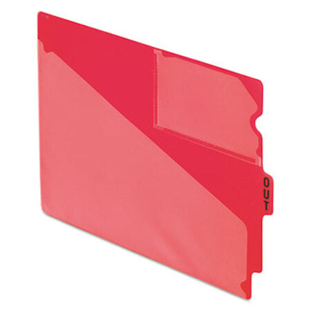 Pendaflex® Colored Poly Out Guides with Center Tab, 1/3-Cut End Tab, Out, 8.5 x 11, Red, 50/Box
