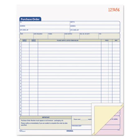 TOPS™ Purchase Order Book, 8 3/8 x 10 3/16, Three-Part Carbonless, 50 Sets/Book