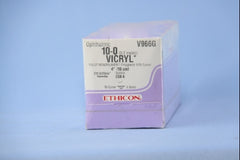 Suture with Needle Coated Vicryl Absorbable Coated Violet Suture Braided Polyglactin 910 Size 10 - 0 4 Inch Suture 1-Needle 5 mm Length Bi-Curve Spatula Needle