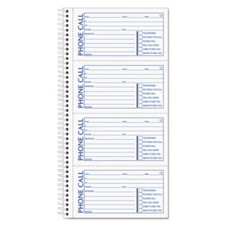TOPS™ Second Nature Phone Call Book, 2 3/4 x 5, Two-Part Carbonless, 400 Forms