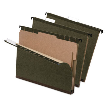 Pendaflex® SureHook Reinforced Hanging Divider Folders, 1 Divider, Letter Size, Green, 10/Box