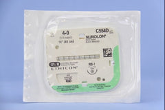 Suture with Needle Nurolon Nonabsorbable Coated Black Suture Braided Nylon Size 4 - 0 18 Inch Suture 1-Needle 17 mm Length 1/2 Circle Taper Point Needle