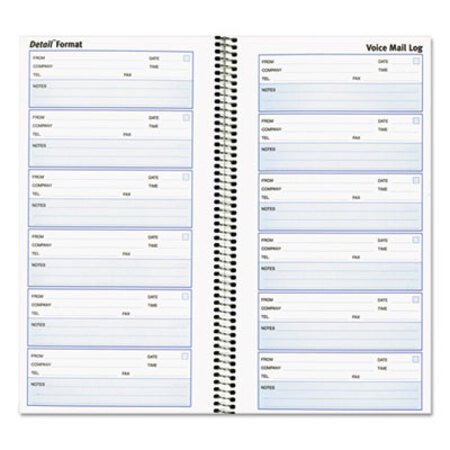 Rediform® Voice Mail Wirebound Log Books, 5 5/8 x 10 5/8, 600 Sets/Book
