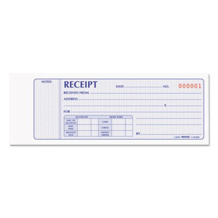 Rediform® Receipt Book, 7 x 2 3/4, Carbonless Duplicate, 100 Sets/Book