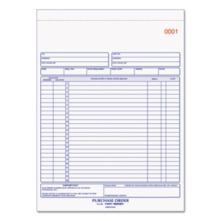 Rediform® Purchase Order Book, 8 1/2 x 11, Letter, Two-Part Carbonless, 50 Sets/Book