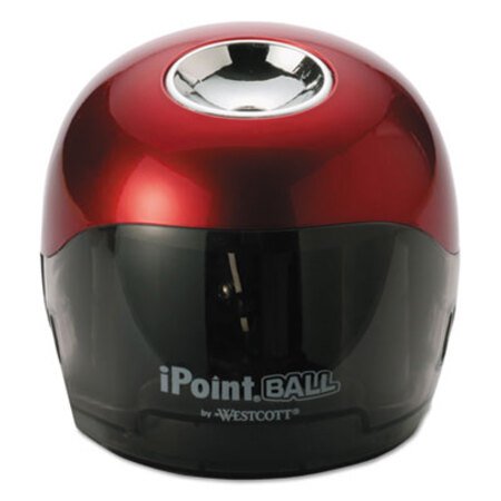 Westcott® iPoint Ball Battery Sharpener, Battery-Powered, 3" x 3" x 3.25", Red/Black